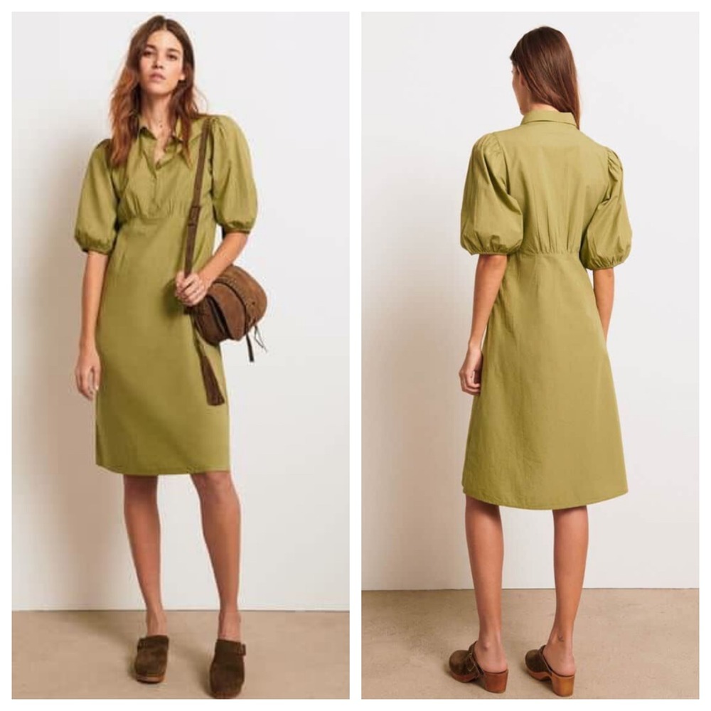 BA&SH Pamela‎ Shirt Dress in Green Size 1 US 4